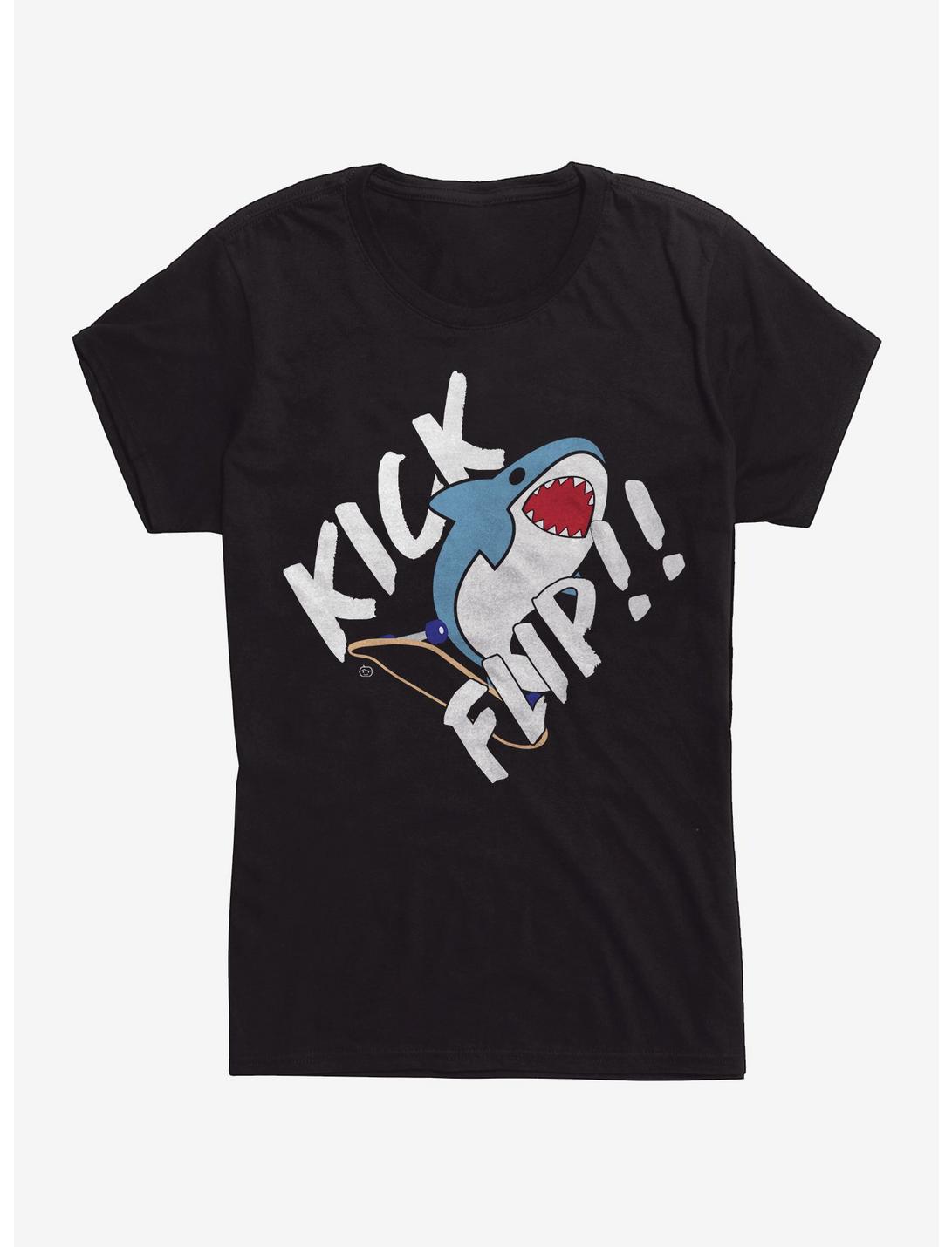 Kickflip Shark Womens T-Shirt, BLACK, hi-res