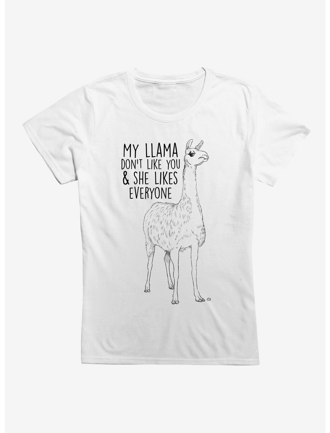 Llama Don't Like Womens T-Shirt, WHITE, hi-res