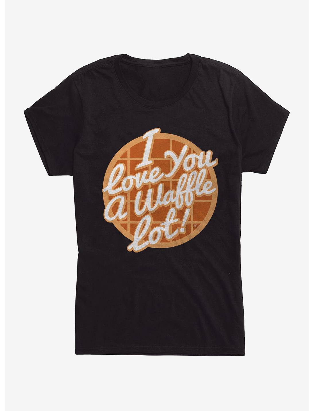 Love You A Waffle Womens T-Shirt, BLACK, hi-res