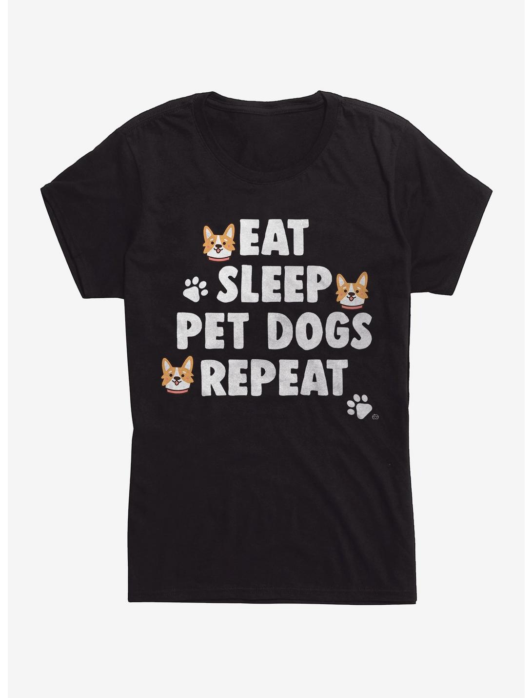 Pet Dogs Repeat Womens T-Shirt, BLACK, hi-res