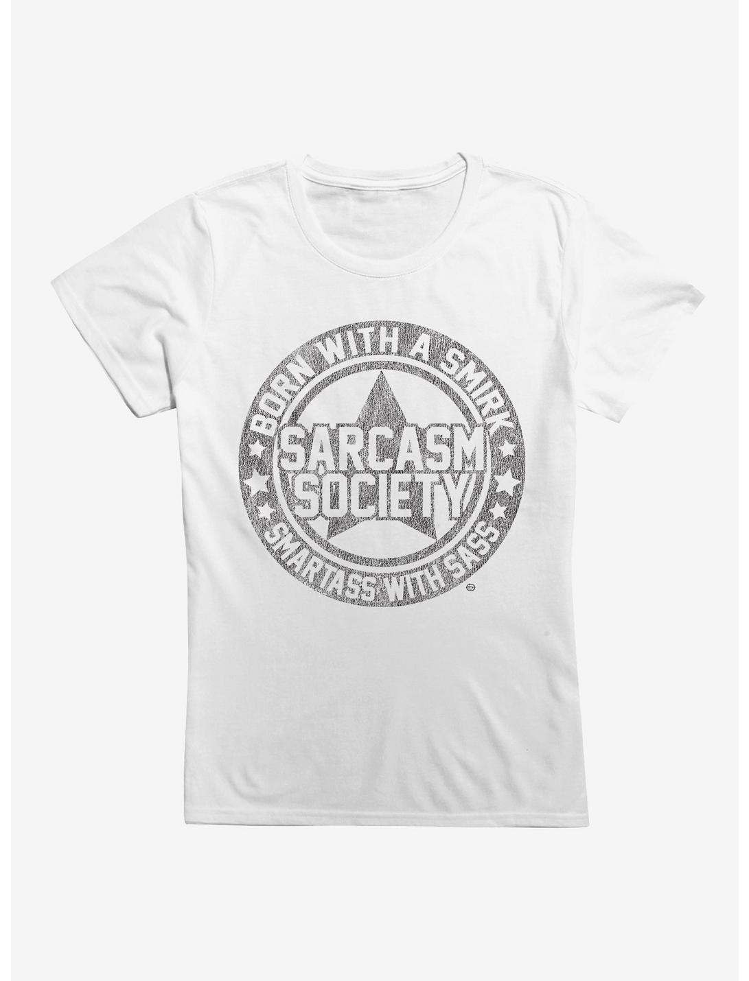 Sarcasm Society Womens T-Shirt, WHITE, hi-res