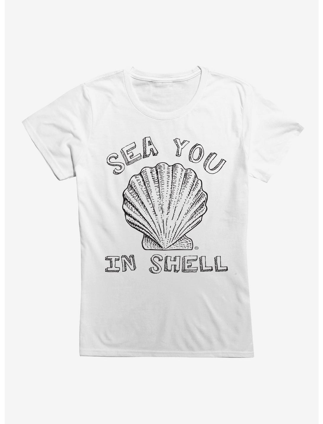 Sea You In Shell Womens T-Shirt, WHITE, hi-res