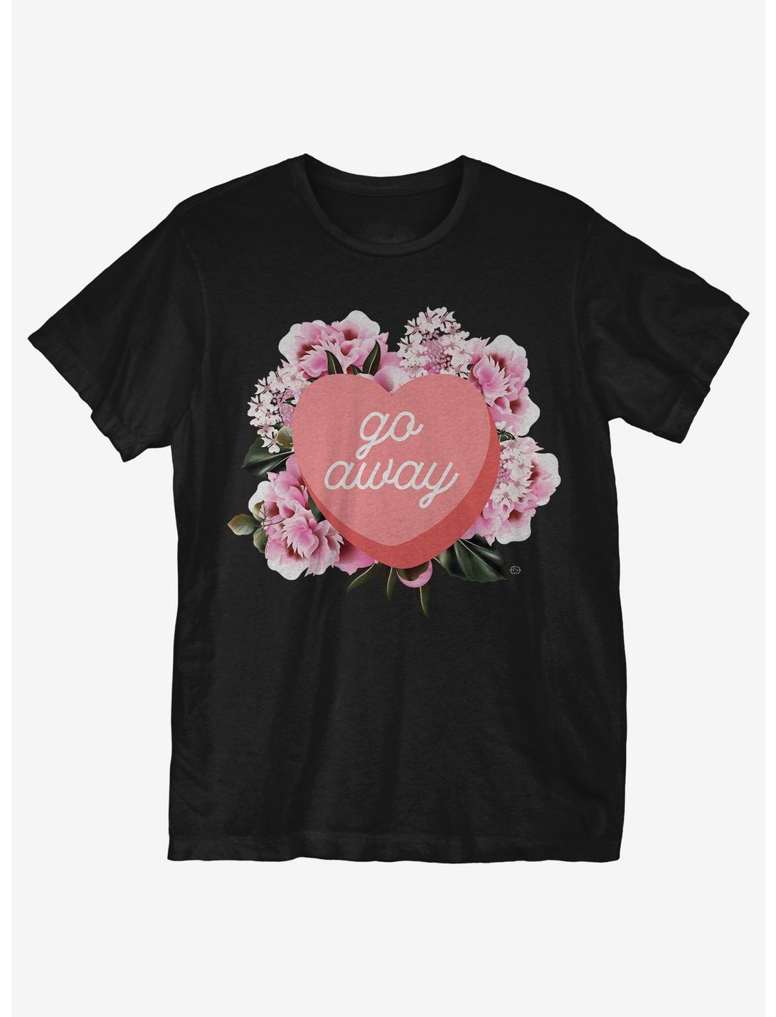Go Away Candy Heart T-Shirt, BLACK, hi-res