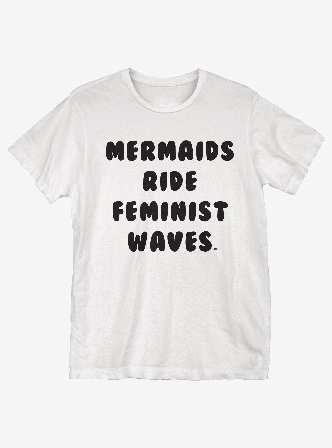Mermaids Ride Waves T-Shirt, WHITE, hi-res