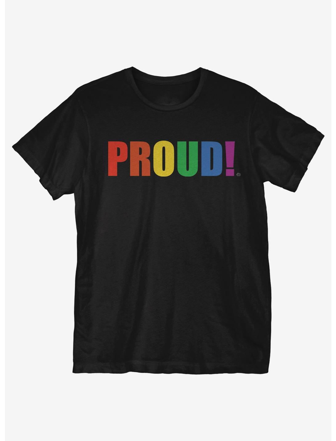 Proud Rainbow Font T-Shirt, BLACK, hi-res