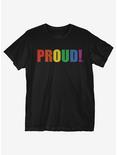 Proud Rainbow Font T-Shirt, BLACK, hi-res