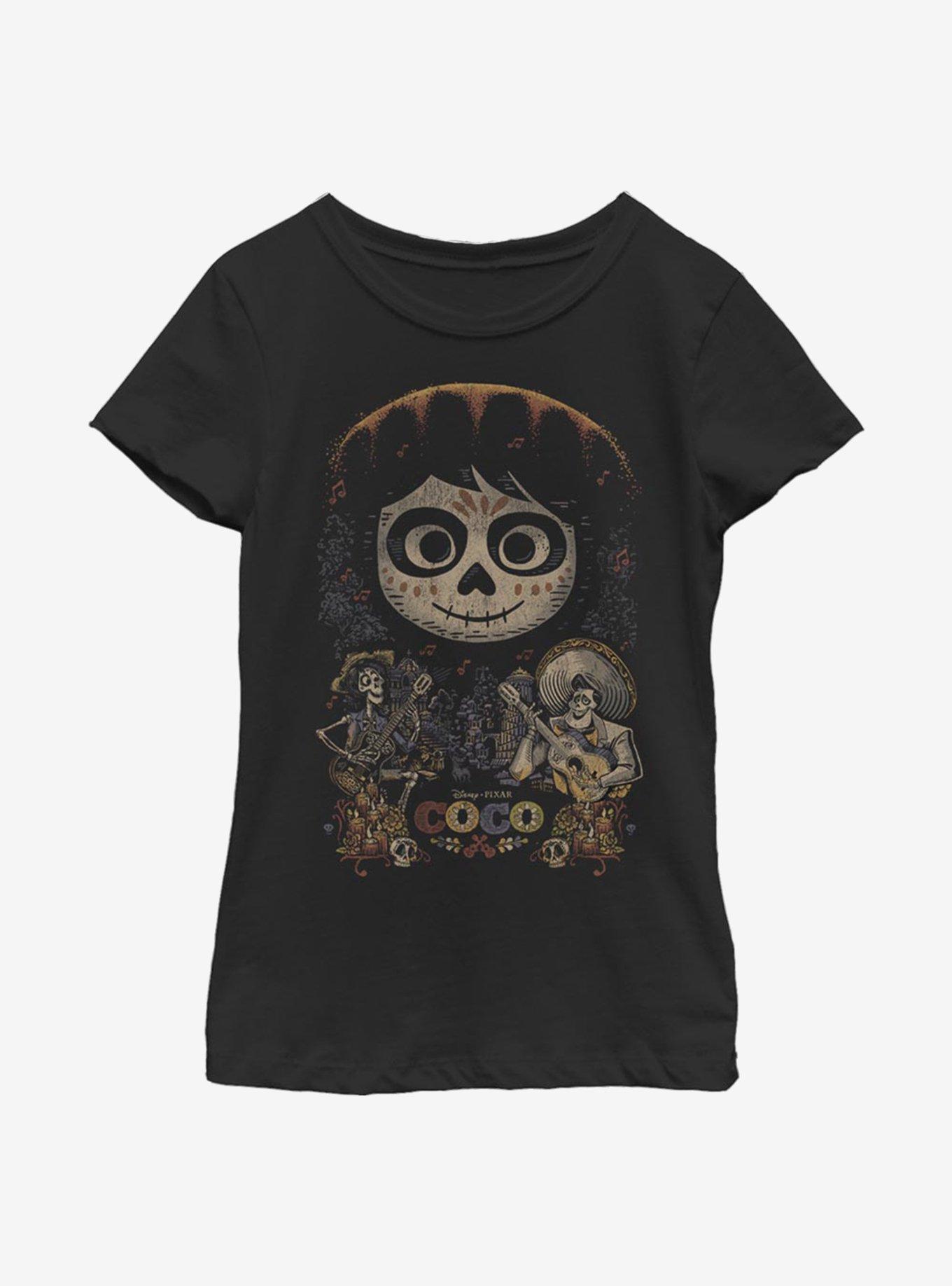 Disney Pixar Coco Poster Youth Girls T-Shirt, BLACK, hi-res