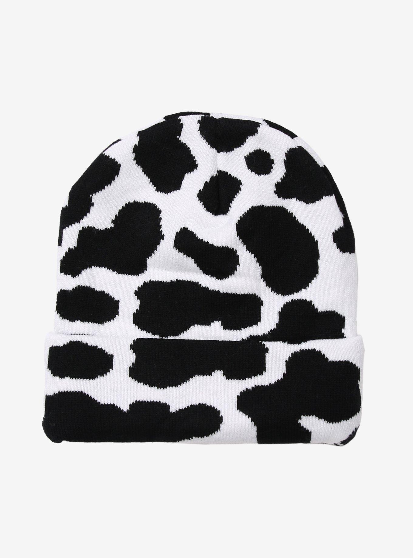 Cow Print Beanie, , hi-res
