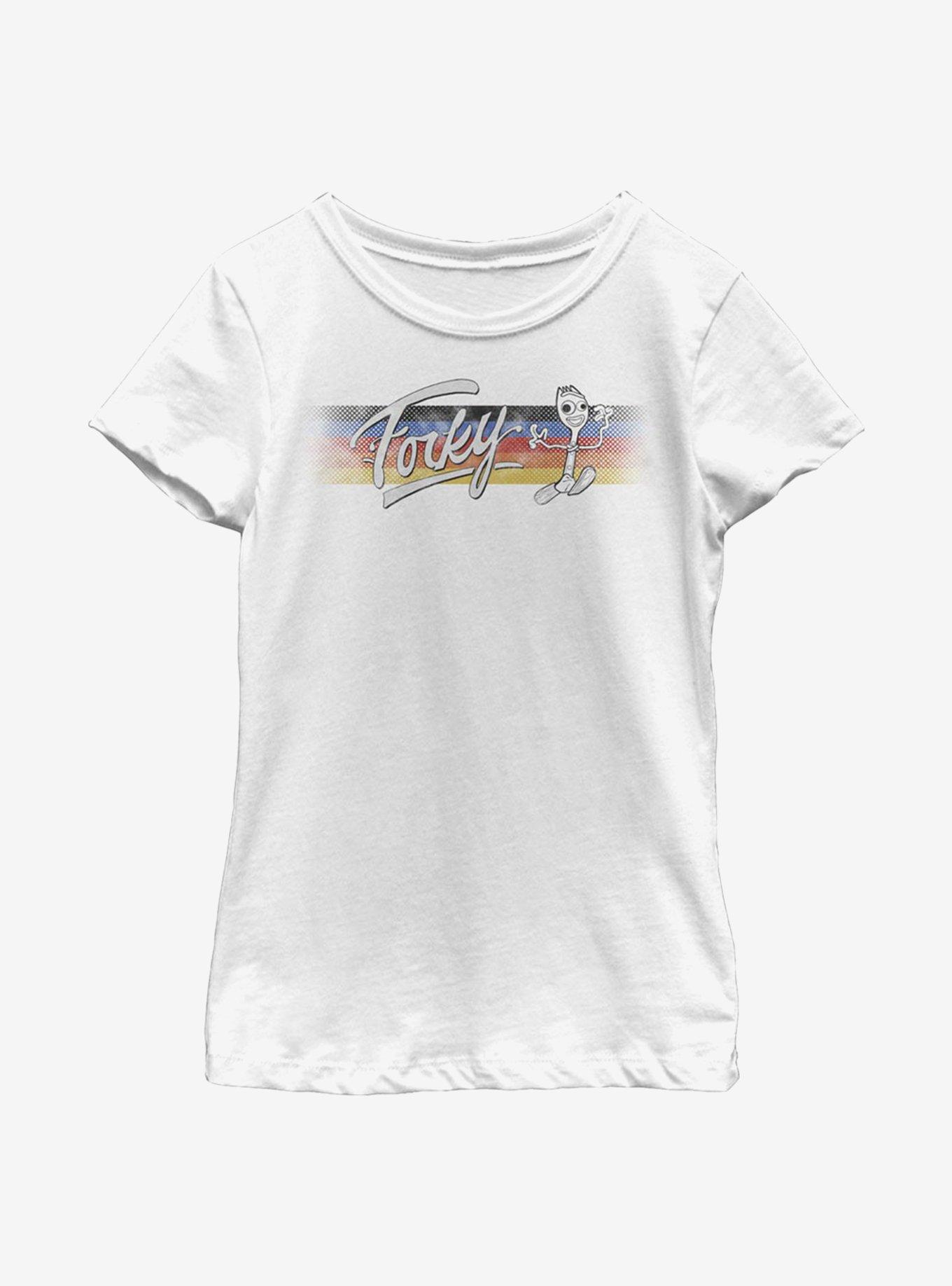 Disney Pixar Toy Story 4 Forky Stripe Youth Girls T-Shirt, WHITE, hi-res