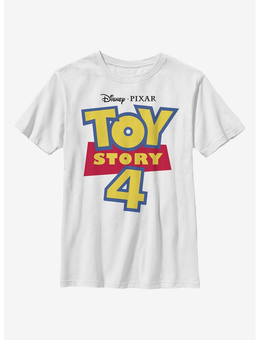 Disney Pixar Toy Story 4 Full Color Logo Youth T-Shirt, WHITE, hi-res