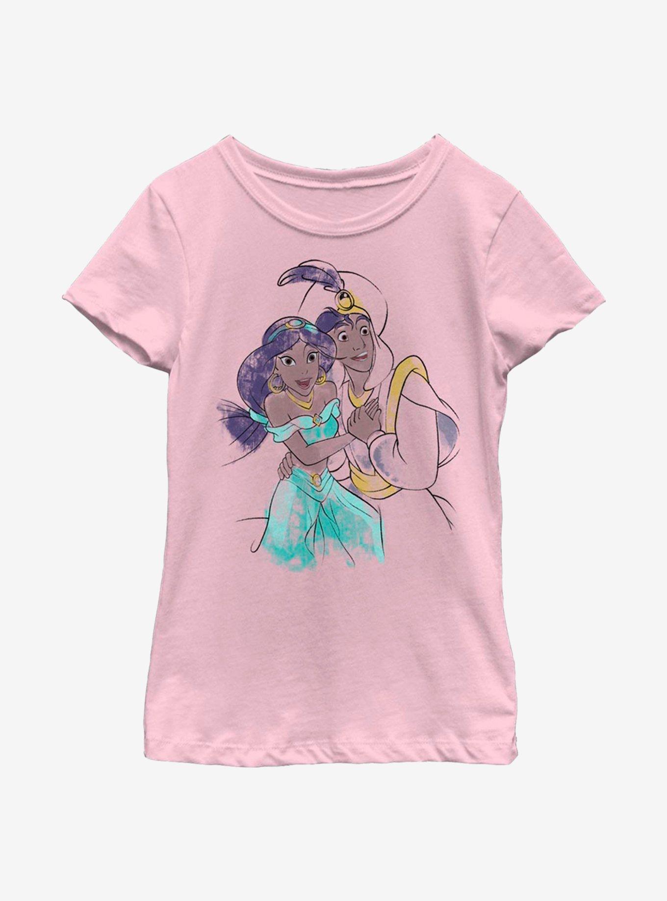 Disney Aladdin Jasmine And Ali Youth Girls T-Shirt, PINK, hi-res