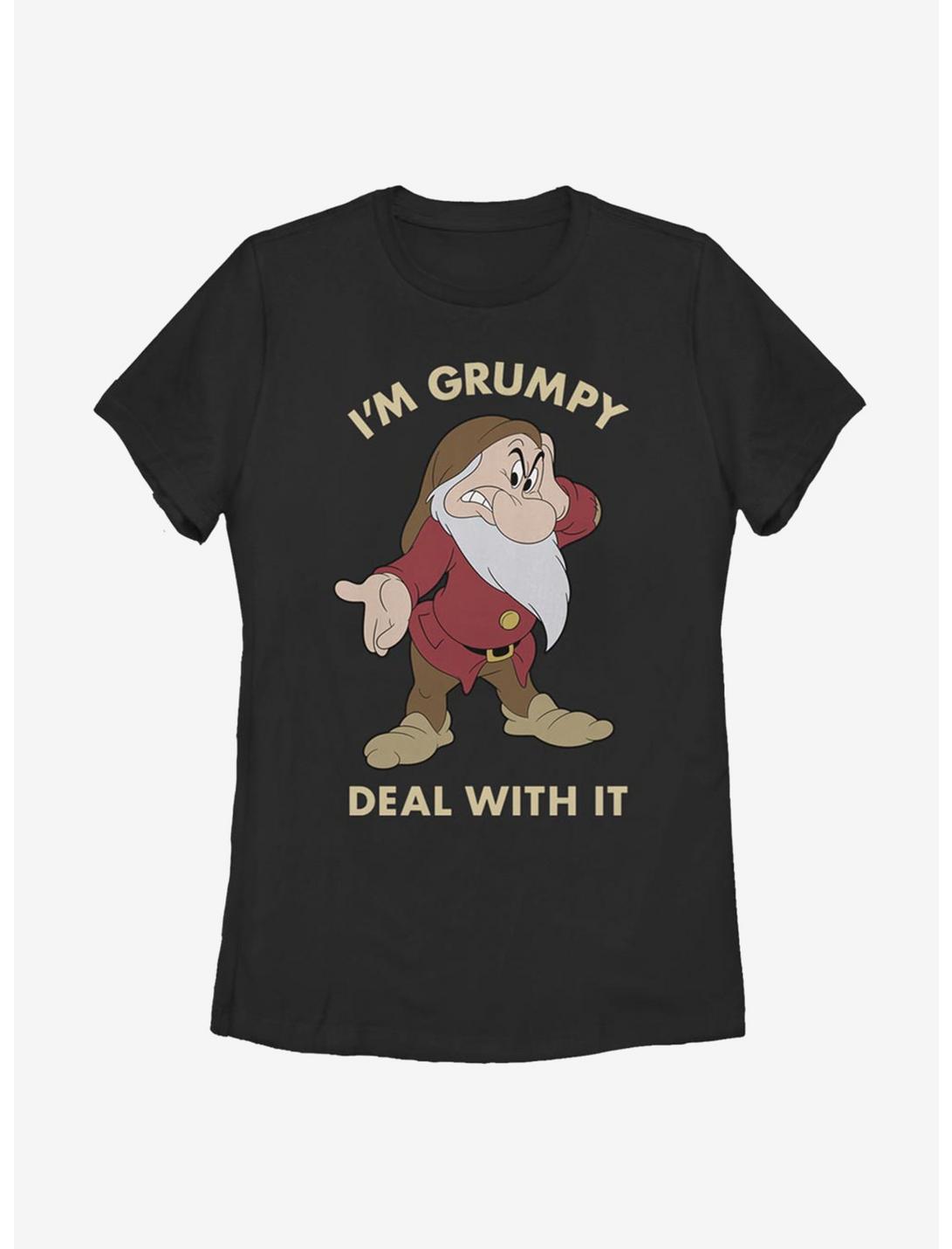 Disney Snow White And The Seven Dwarfs Grumpy Deal Womens T-Shirt, BLACK, hi-res