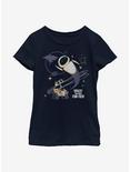 Disney Pixar WALL-E Retro Space Fun-tier Youth Girls T-Shirt, NAVY, hi-res
