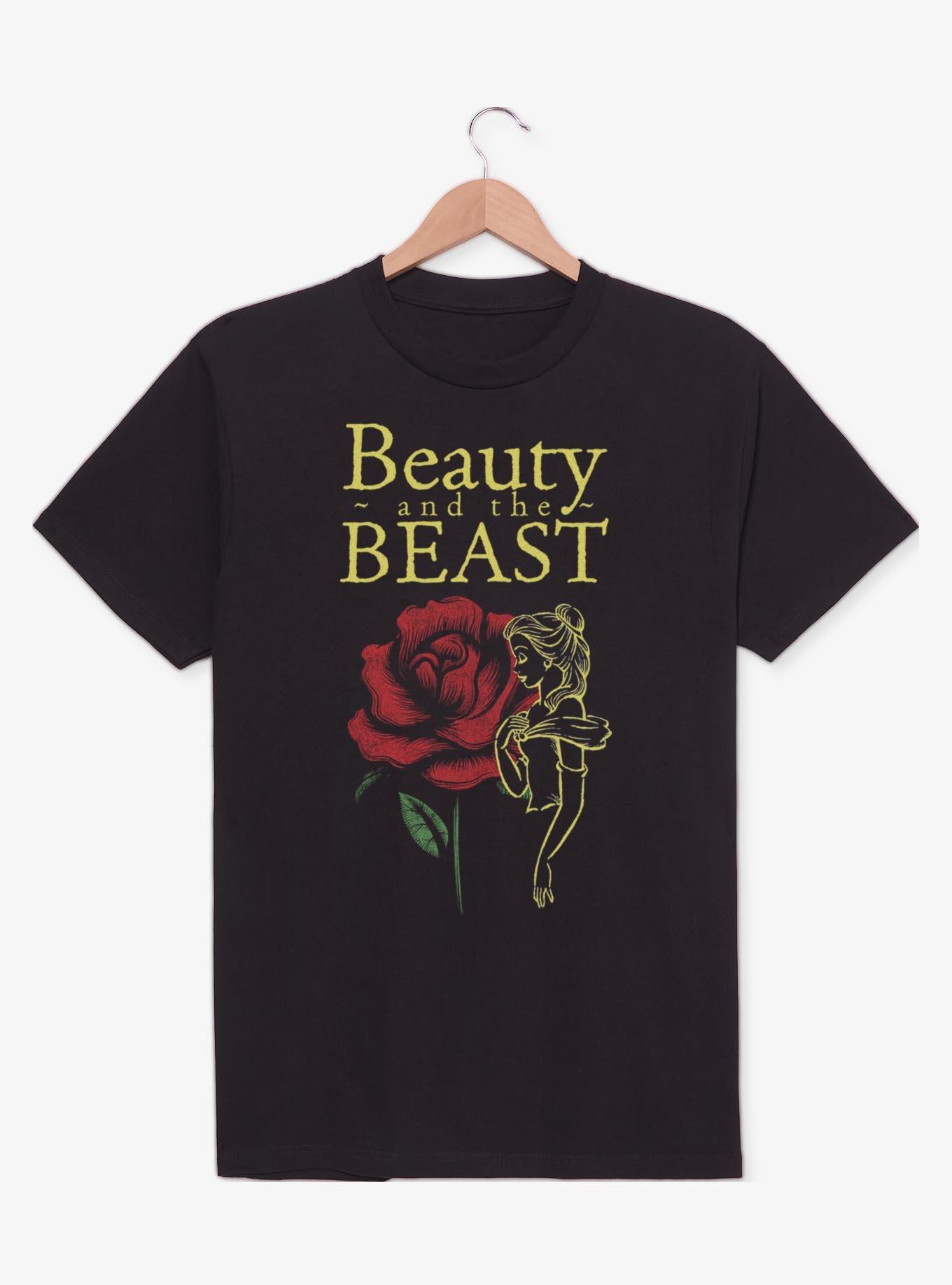 Disney Beauty And The Beast The Rose T-Shirt - BLACK | BoxLunch
