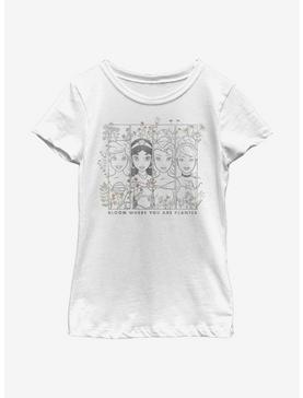 Disney Princesses Floral Youth Girls T-Shirt, , hi-res