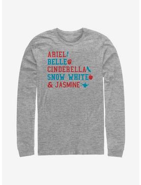 Disney Princesses Americana Stacked Names Long-Sleeve T-Shirt, , hi-res