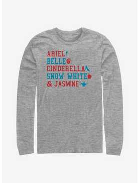 Disney Princesses Americana Stacked Names Long-Sleeve T-Shirt, , hi-res