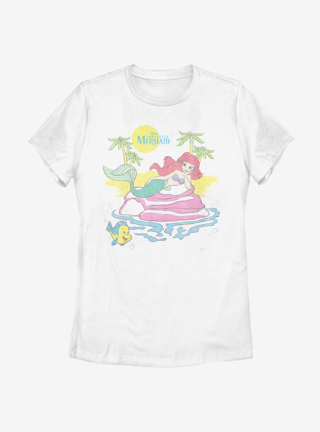 Disney The Little Mermaid Beachy Ariel Womens T-Shirt - WHITE | BoxLunch
