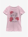 Disney The Little Mermaid Ariel Floral Youth Girls T-Shirt, PINK, hi-res