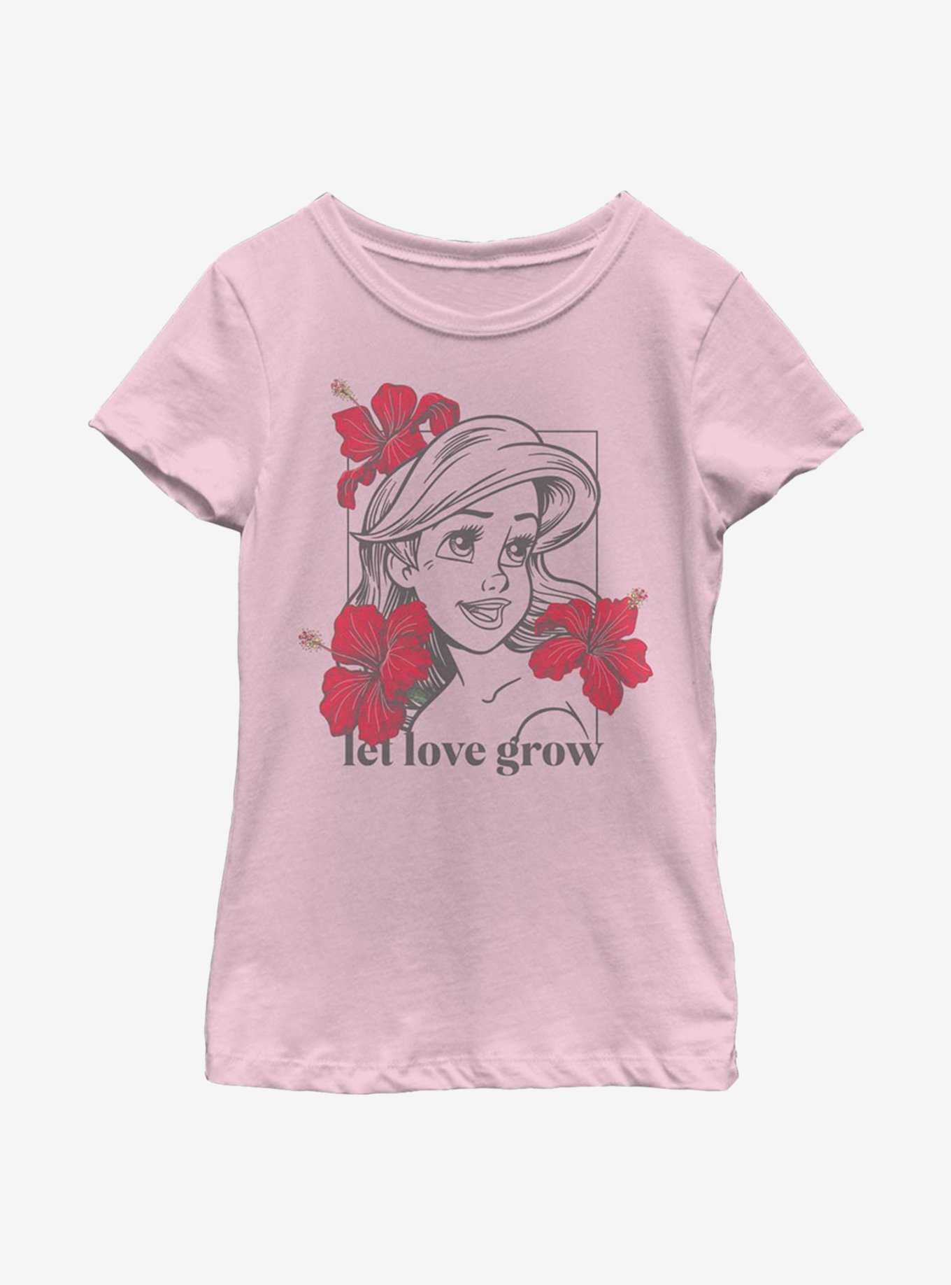 Disney The Little Mermaid Ariel Floral Youth Girls T-Shirt, , hi-res