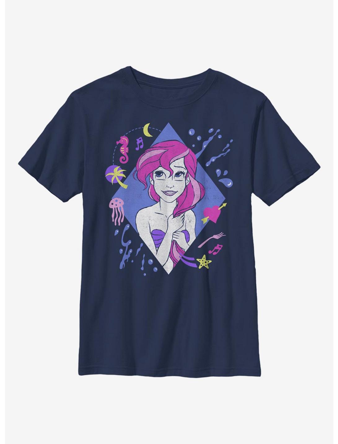 Disney The Little Mermaid 90s Ariel Youth T-Shirt, NAVY, hi-res
