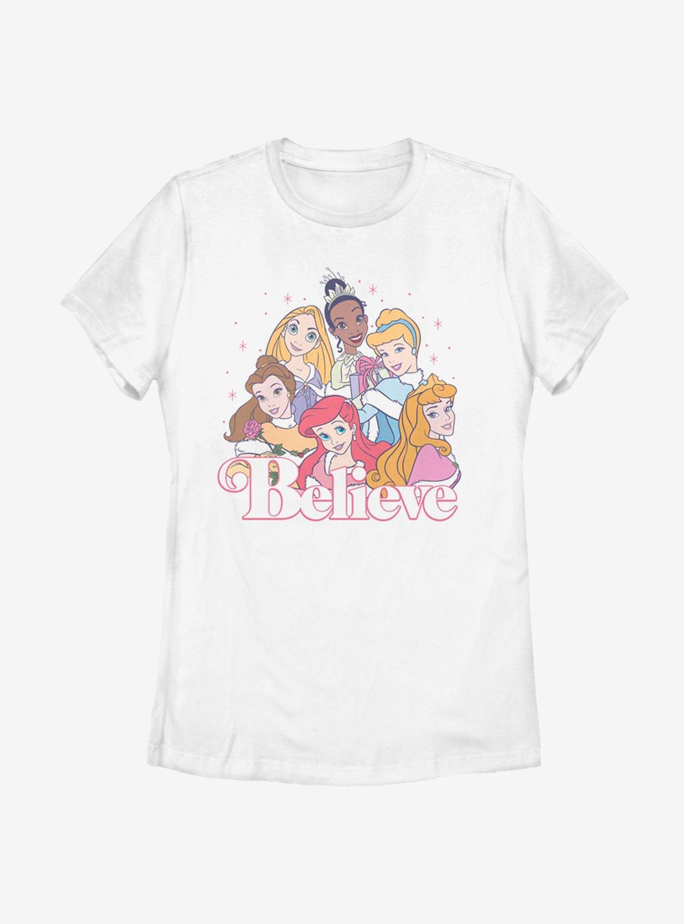 Disney Princesses Believe Womens T-Shirt, WHITE, hi-res