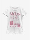 Disney Mulan Grid Youth Girls T-Shirt, WHITE, hi-res