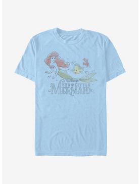 Disney The Little Mermaid Watercolor Fade Ariel T-Shirt, LT BLUE, hi-res