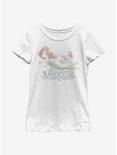 Disney The Little Mermaid Watercolor Fade Ariel Youth Girls T-Shirt, WHITE, hi-res