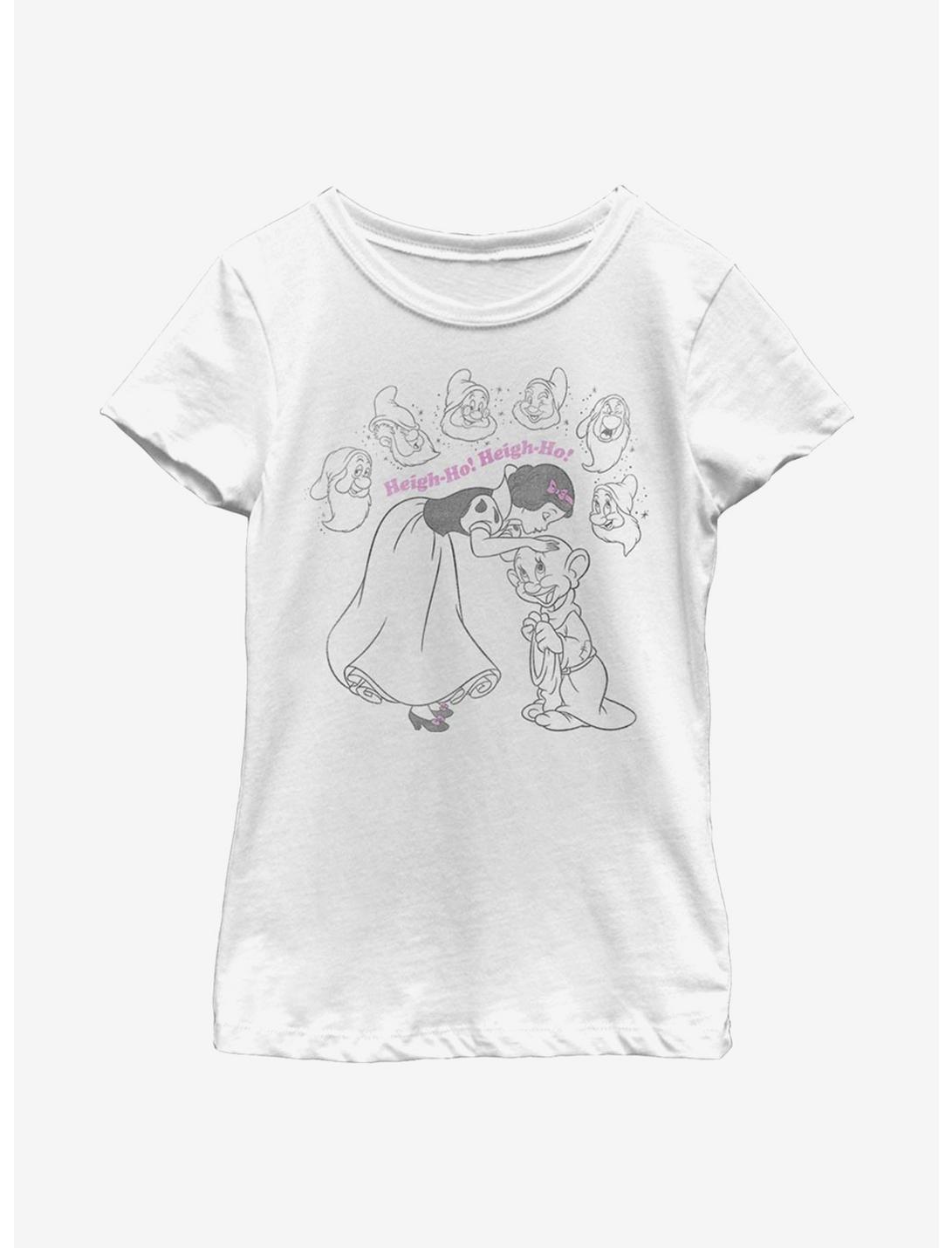 Disney Snow White And The Seven Dwarfs Heigh-Ho Youth Girls T-Shirt, WHITE, hi-res