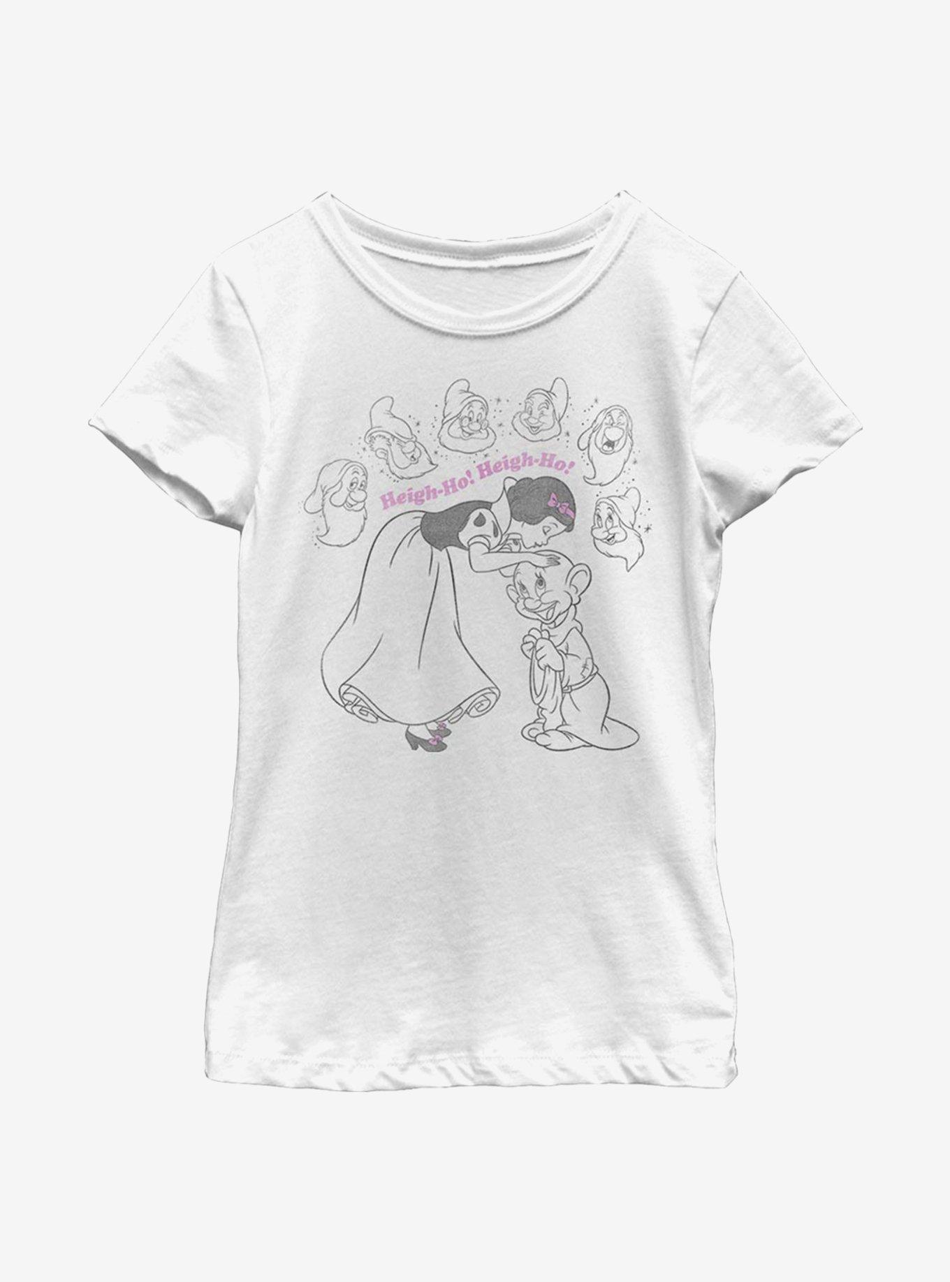 Disney Snow White And The Seven Dwarfs Heigh-Ho Youth Girls T-Shirt, WHITE, hi-res