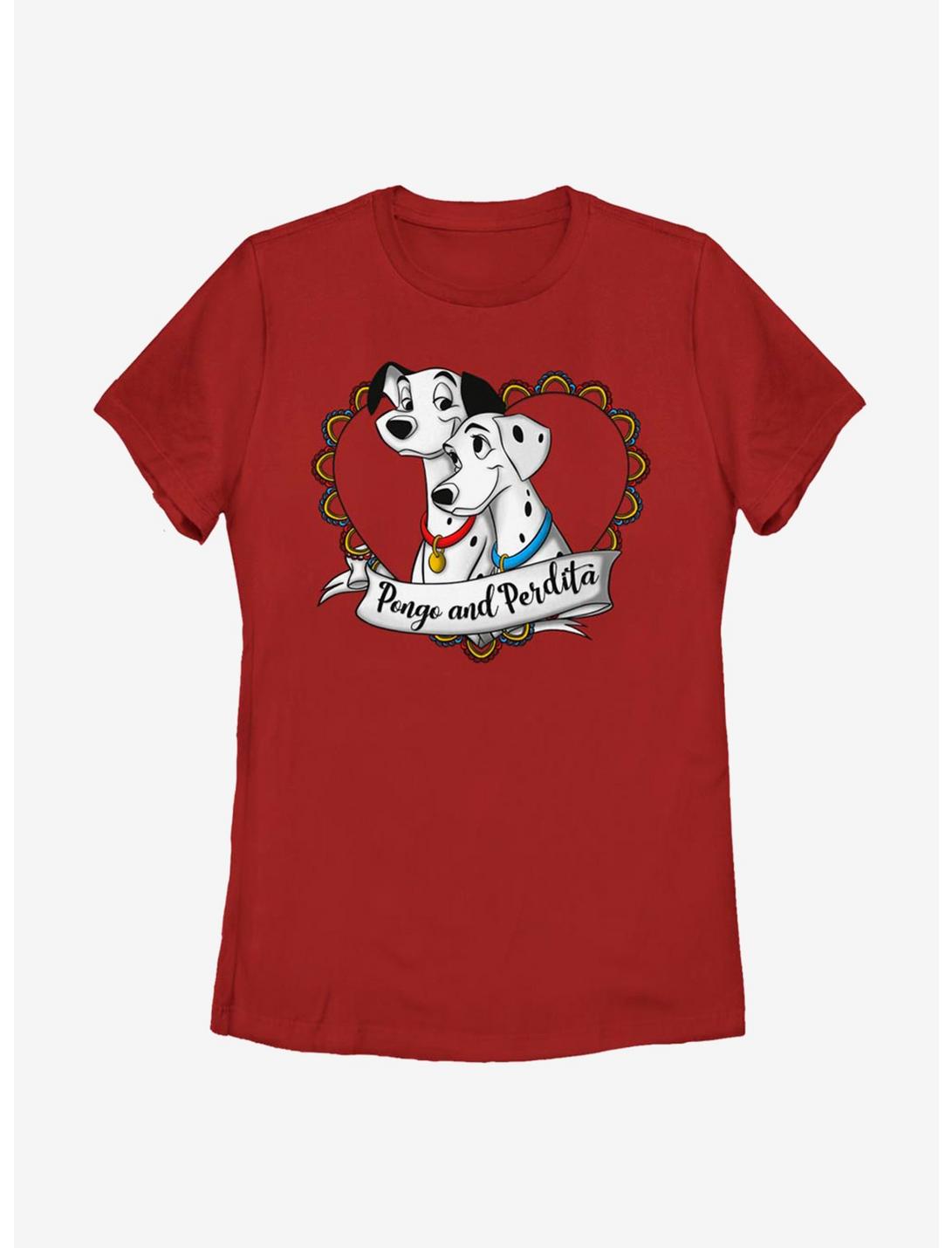 Disney 101 Dalmatians Pongo And Perdita Womens T-Shirt, RED, hi-res