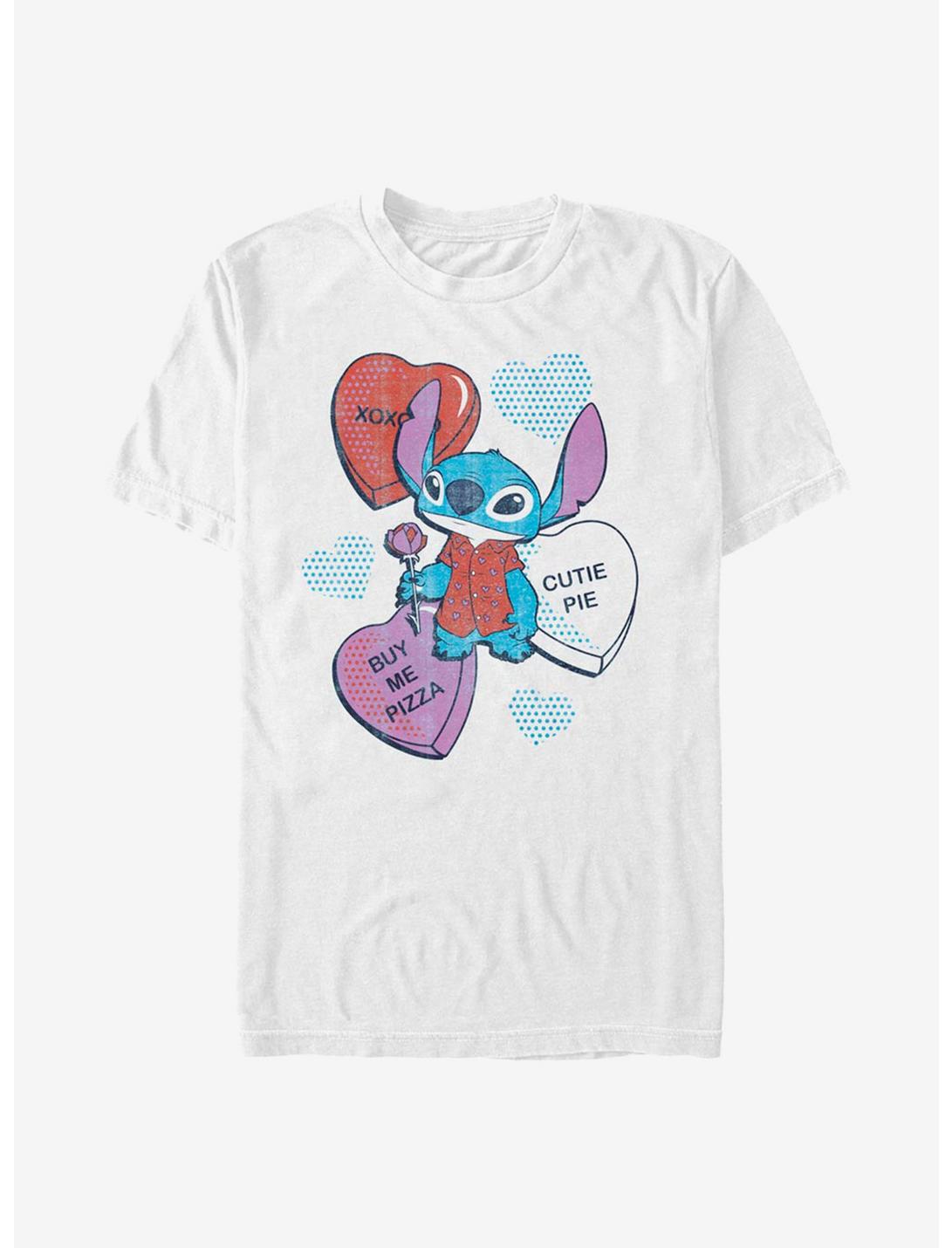 Disney Lilo And Stitch Heart Pizza T-Shirt, WHITE, hi-res