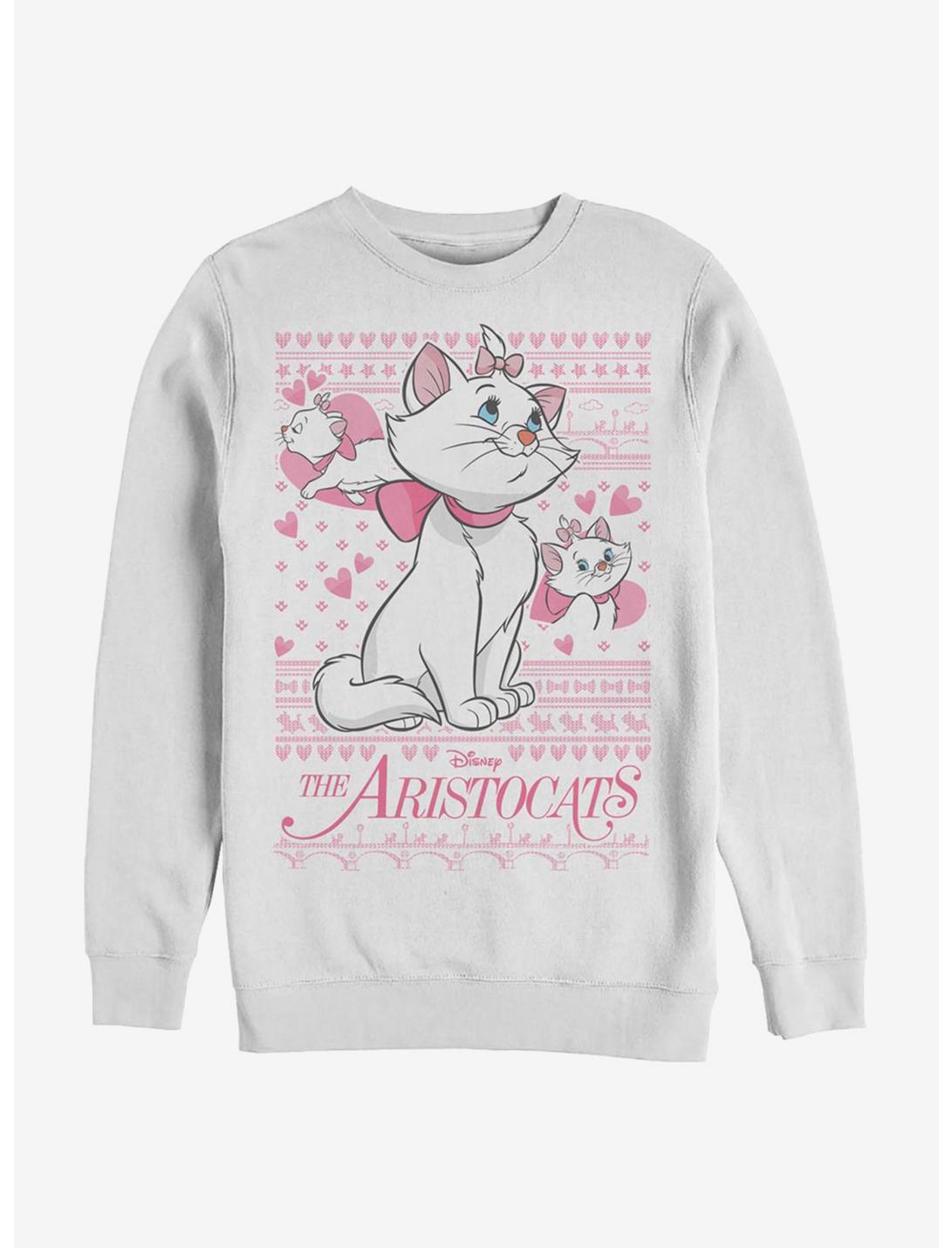 Disney Aristocats Marie Holiday Sweater Pattern Sweatshirt, WHITE, hi-res