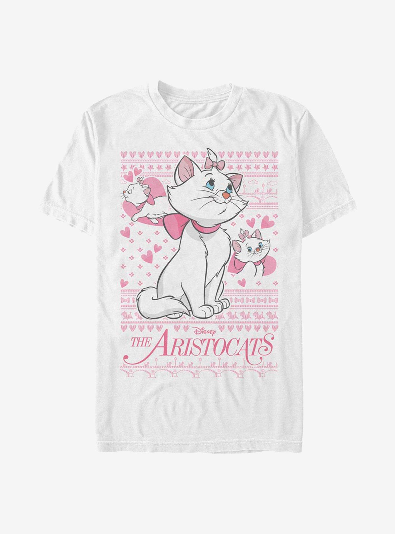 Disney Aristocats Marie Holiday Sweater Pattern T-Shirt, WHITE, hi-res