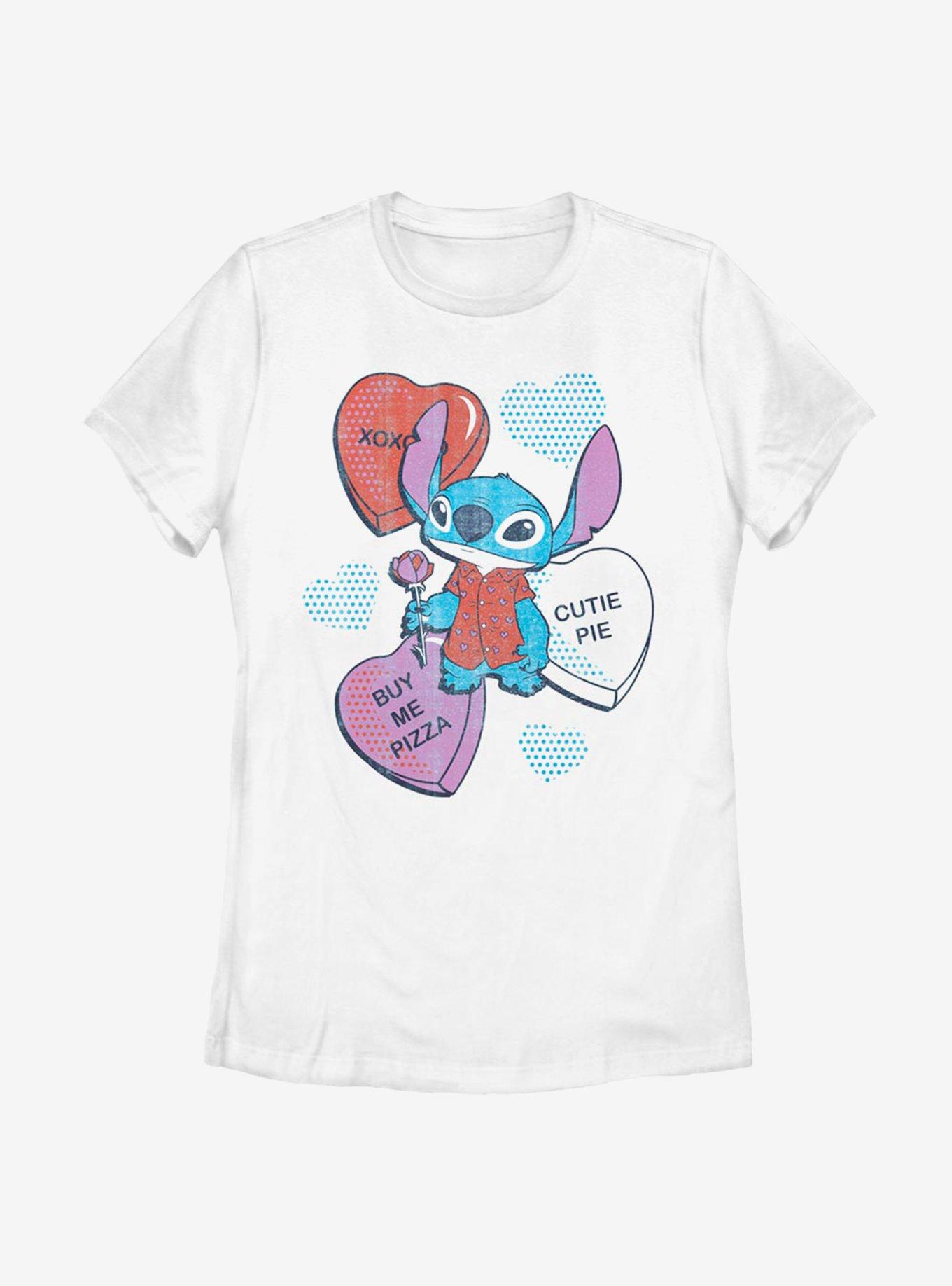 Disney Lilo And Stitch Heart Pizza Womens T-Shirt, , hi-res