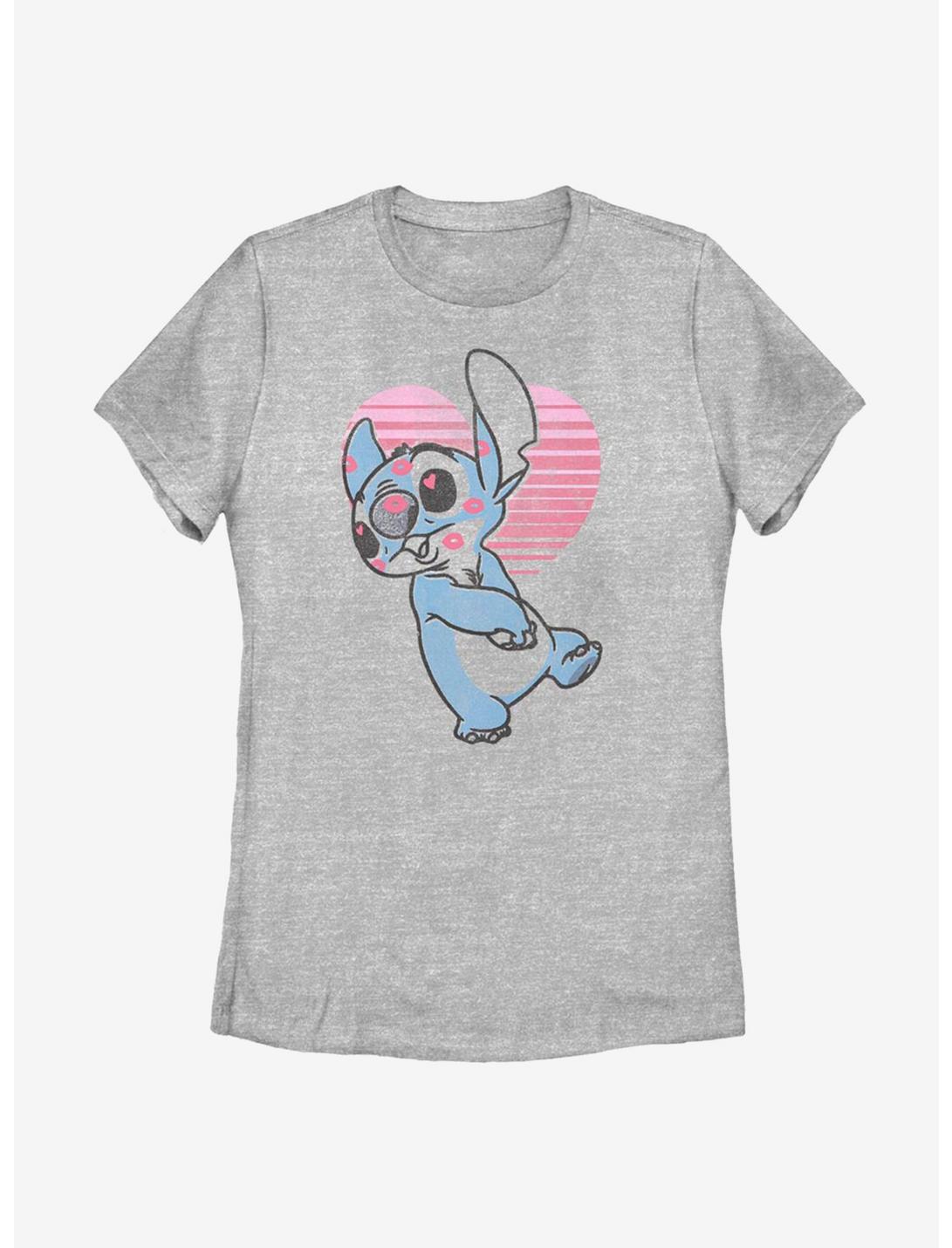 Disney Lilo And Stitch Kissy Faced Womens T-Shirt, ATH HTR, hi-res