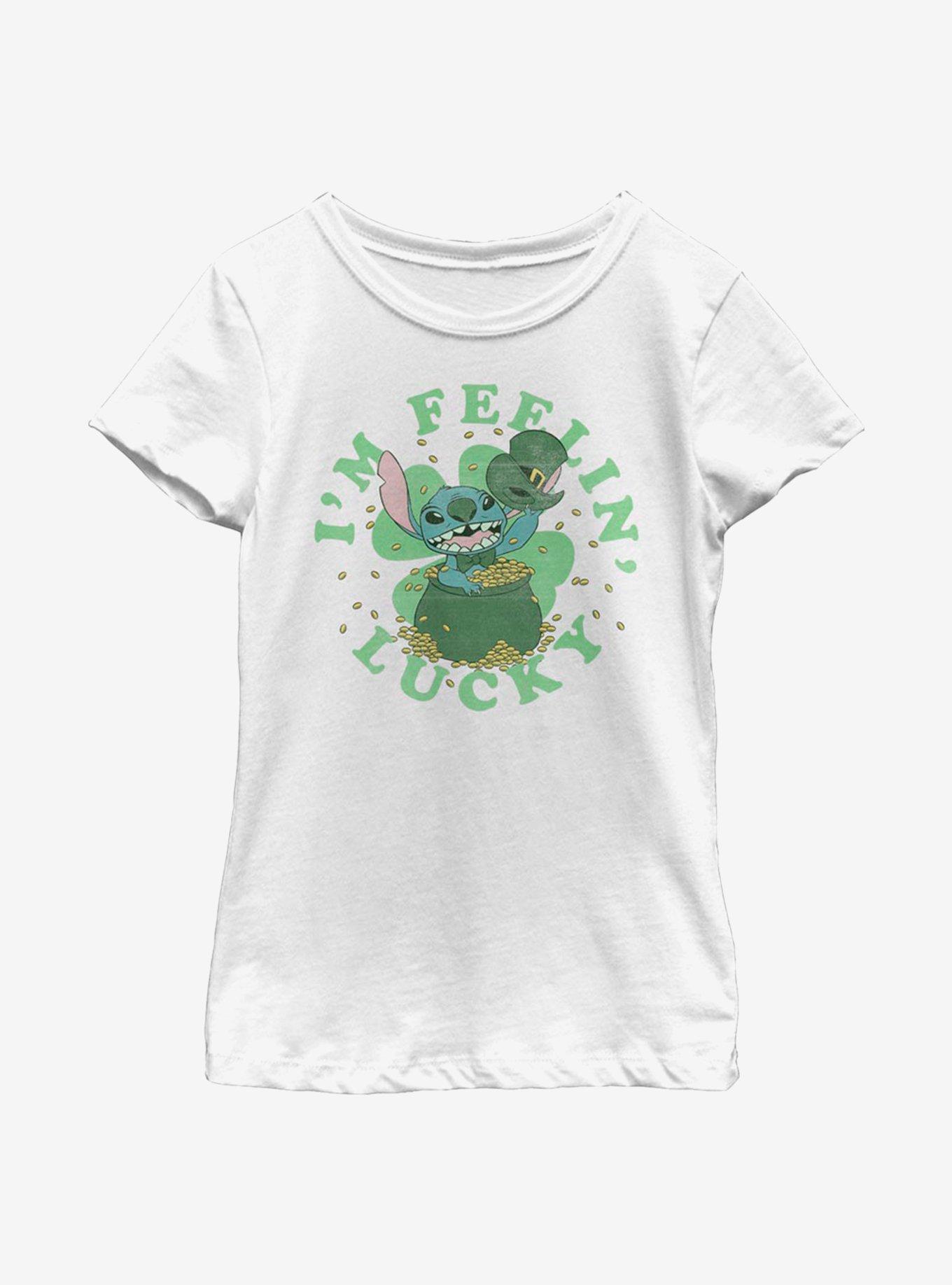 Disney Lilo And Stitch I'm Feelin' Lucky Youth Girls T-Shirt, , hi-res