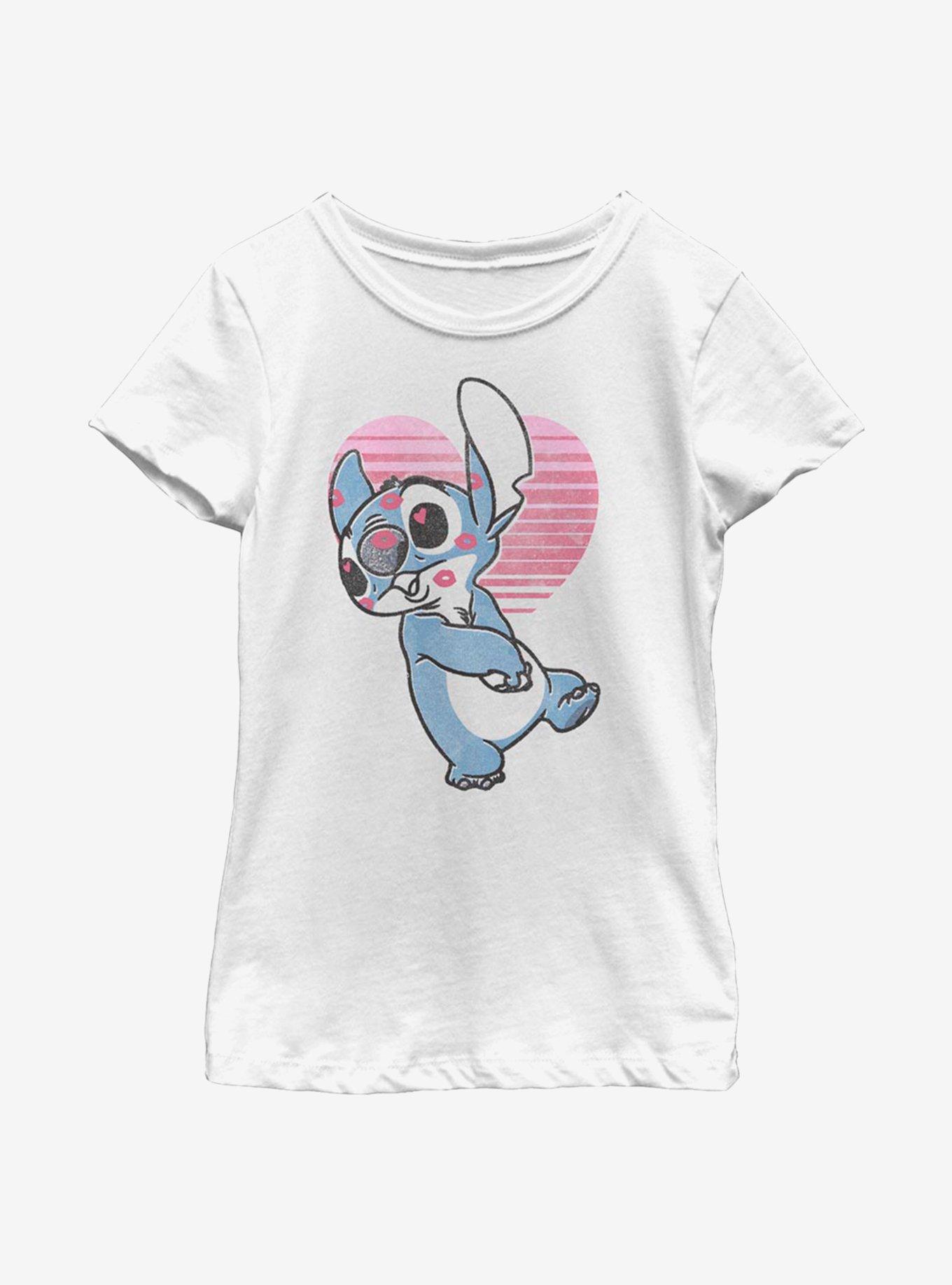 Disney Lilo And Stitch Kissy Faced Youth Girls T-Shirt, , hi-res