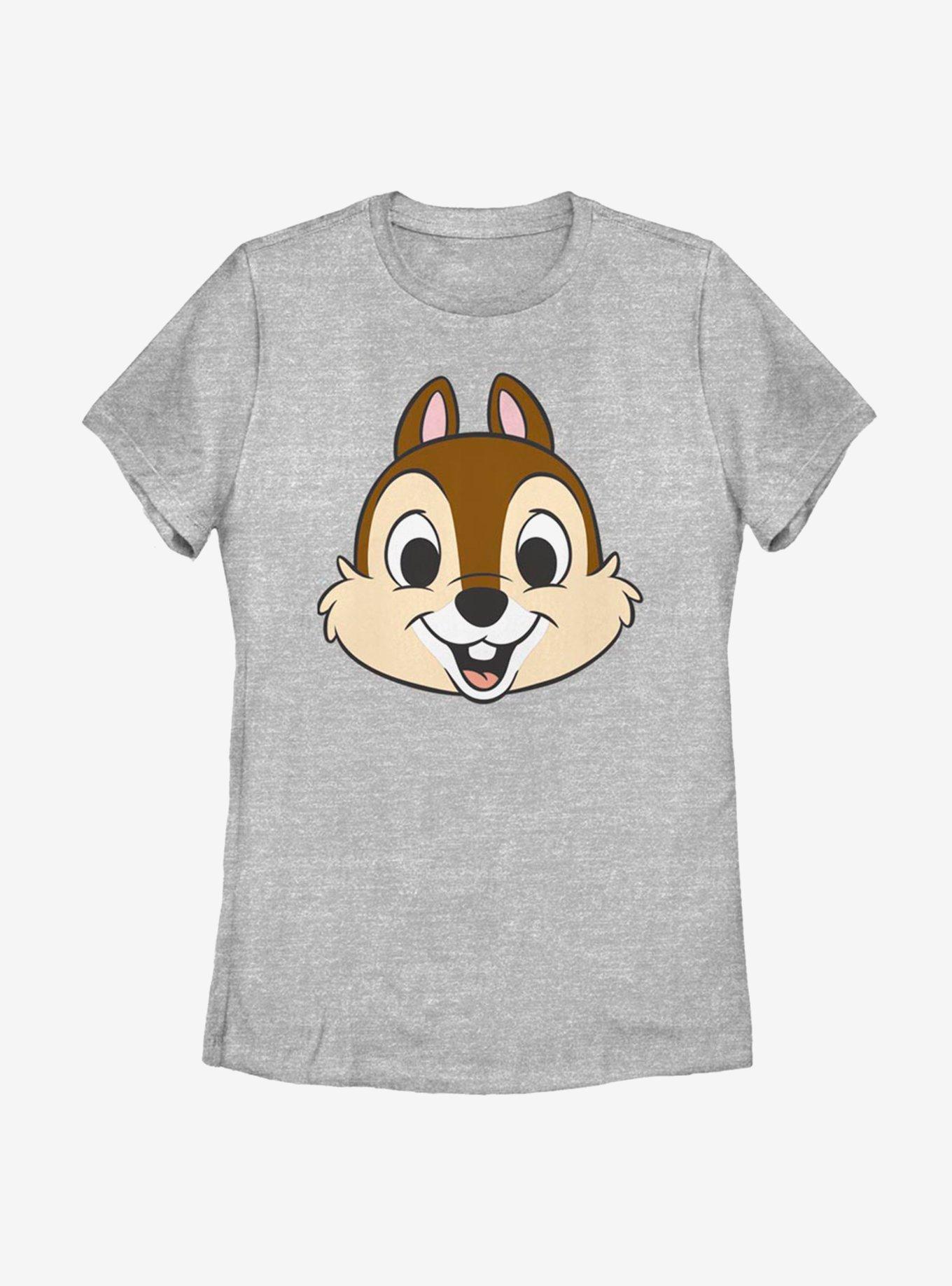 Disney Chip And Dale Chip Big Face Womens T-Shirt, ATH HTR, hi-res