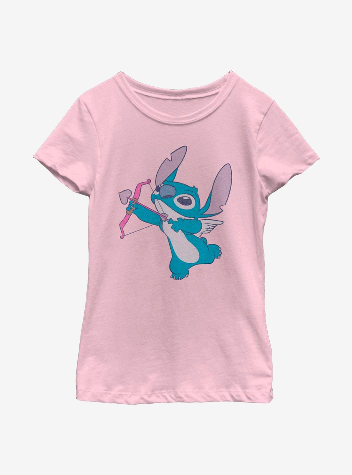 Disney Lilo And Stitch Love Shot Youth Girls T-Shirt, PINK, hi-res