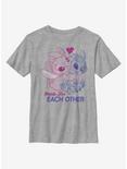 Disney Lilo And Stitch Angel Together Youth T-Shirt, ATH HTR, hi-res