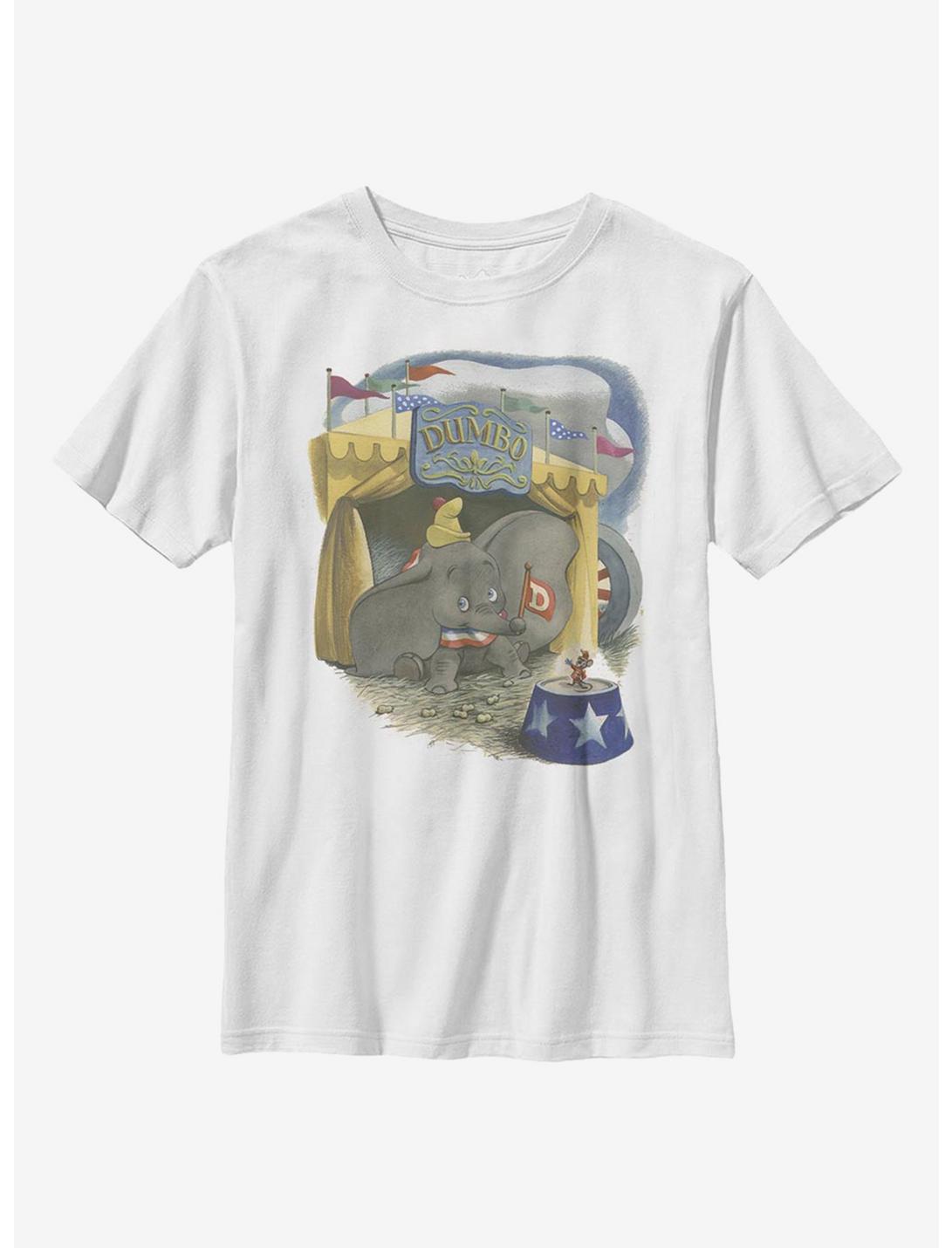 Disney Dumbo Illustrated Elephant Youth T-Shirt, WHITE, hi-res