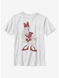 Disney Daisy Duck Snowflaked Daisy Youth T-Shirt, WHITE, hi-res