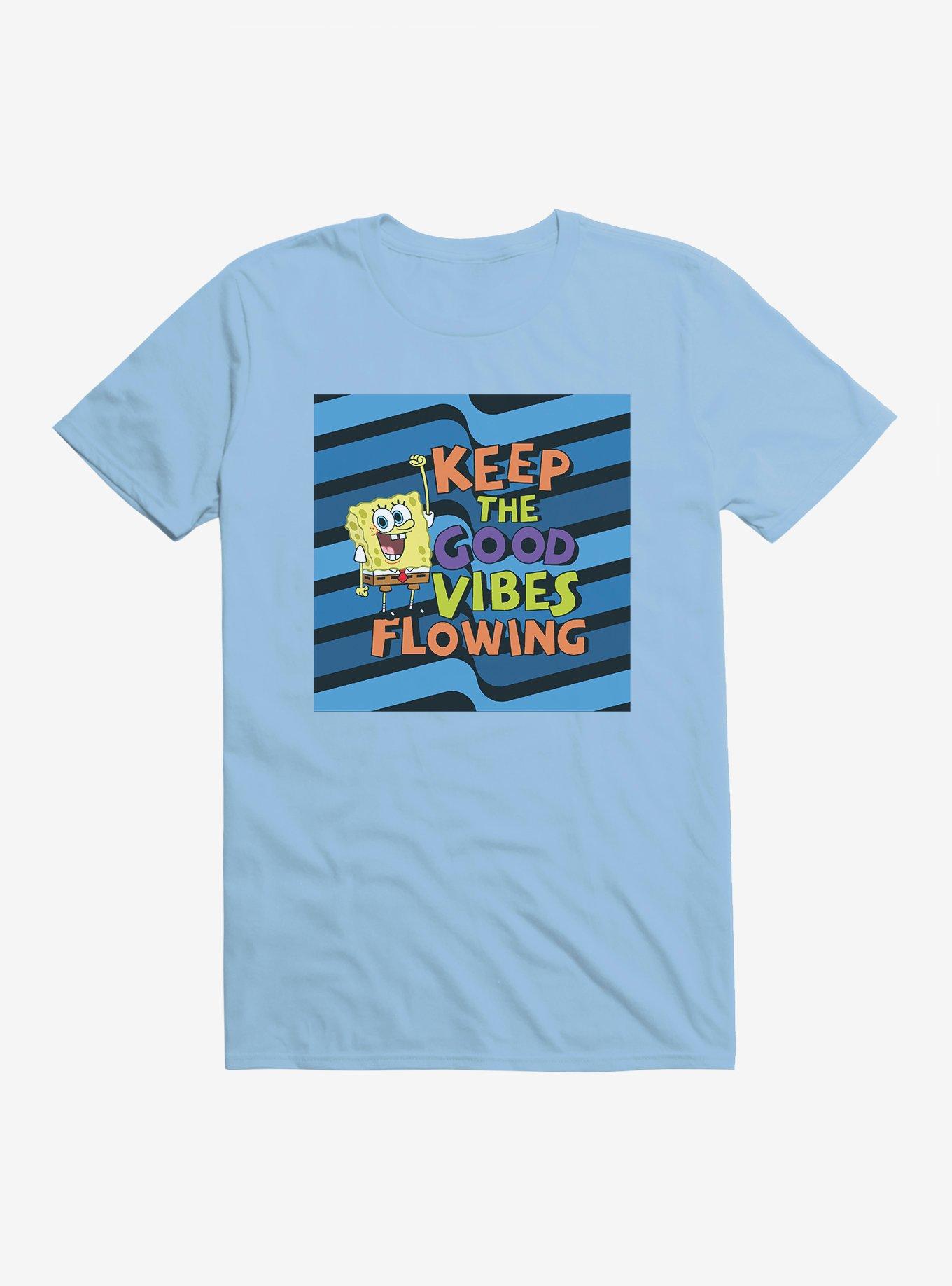 SpongeBob SquarePants Keep The Good Vibes Flowing T-Shirt, LIGHT BLUE, hi-res
