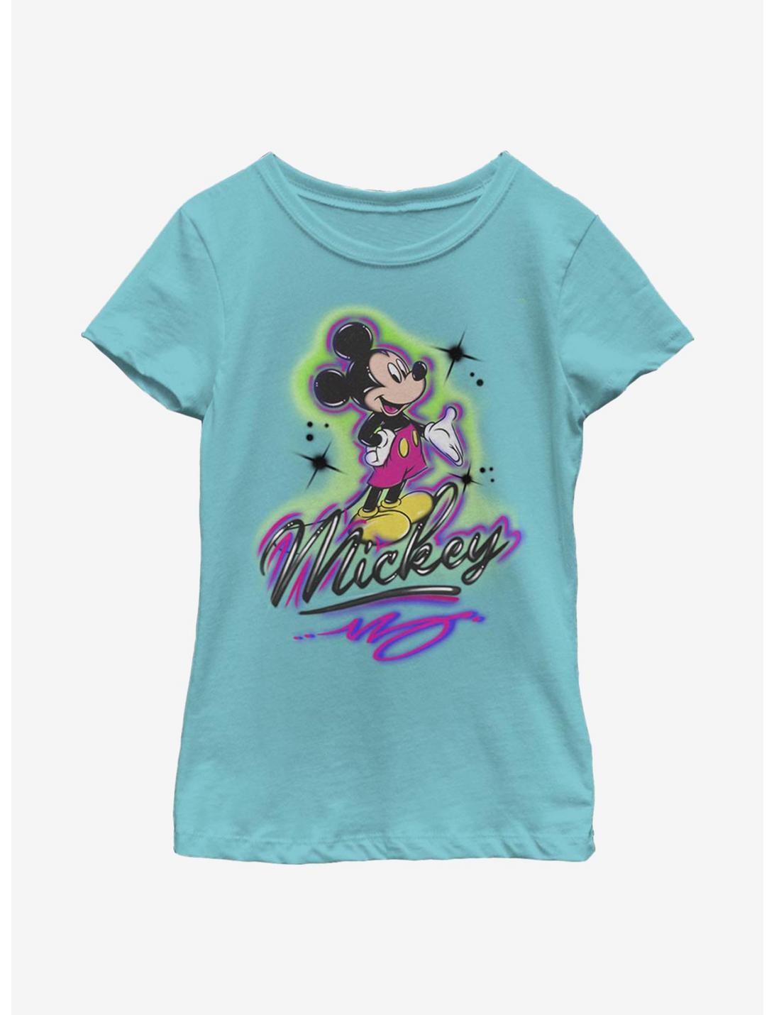 Disney Mickey Mouse Airbrush Mickey Youth Girls T-Shirt, TAHI BLUE, hi-res