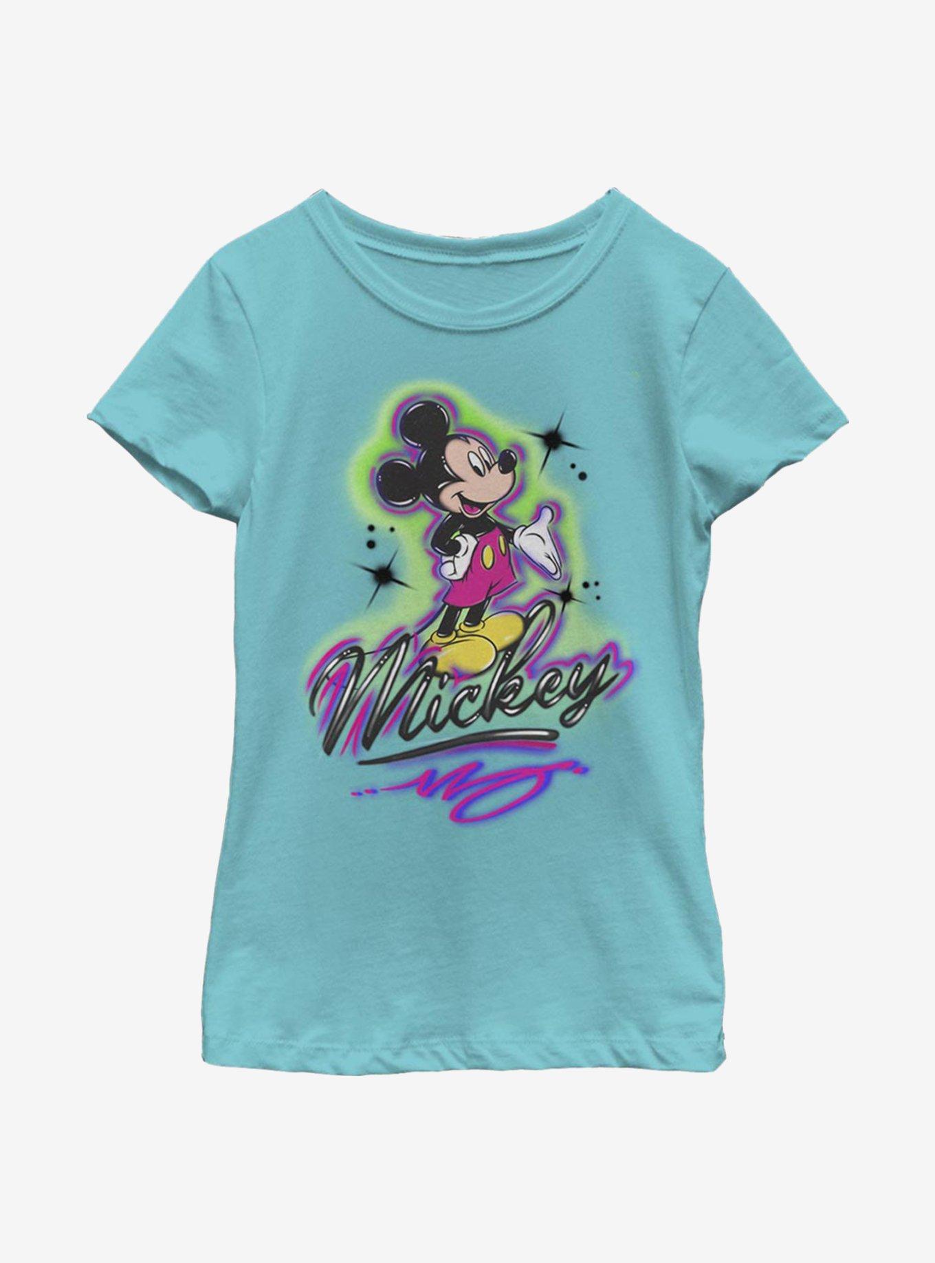 Disney Mickey Mouse Airbrush Mickey Youth Girls T-Shirt, , hi-res