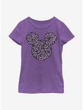 Disney Mickey Mouse Animal Print Fill Youth Girls T-Shirt, PURPLE BERRY, hi-res
