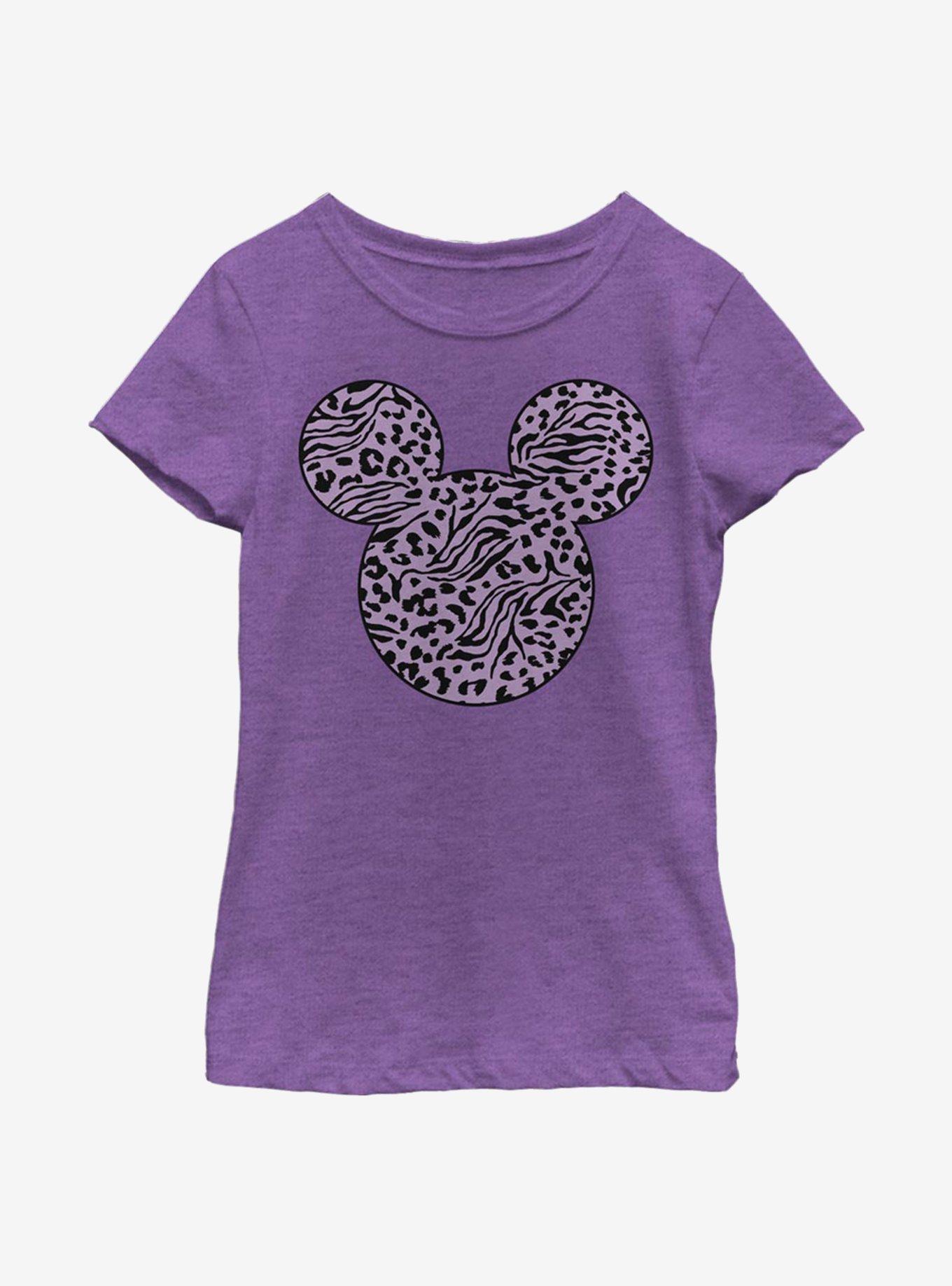 Disney Mickey Mouse Animal Print Fill Youth Girls T-Shirt, , hi-res