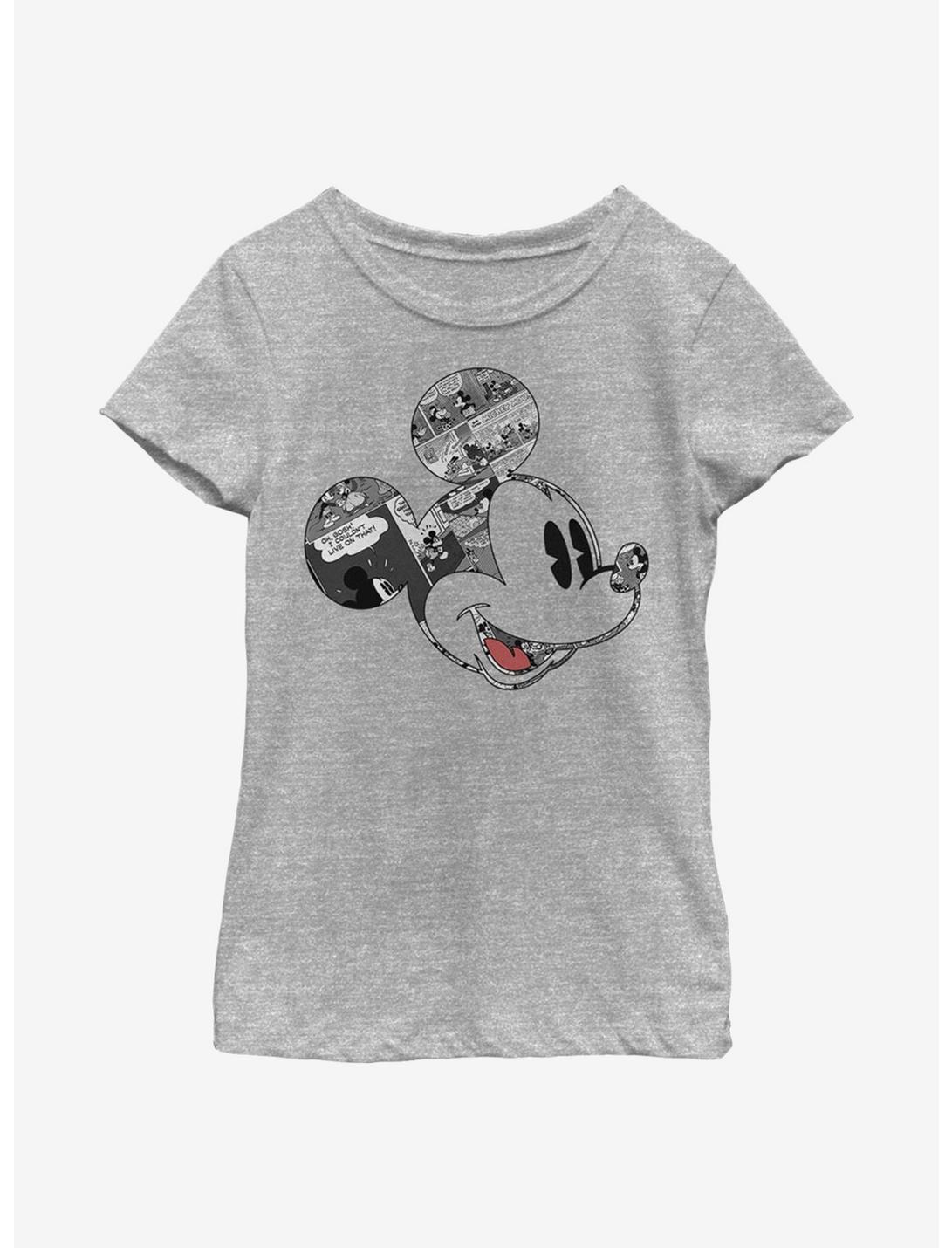 Disney Mickey Mouse Comic Mouse Youth Girls T-Shirt, ATH HTR, hi-res